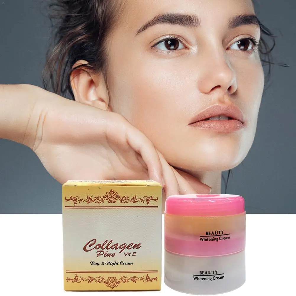 

40g Vitamin E Day And Night Cream Collagen Beauty Cream Brightening And Blemish Cream English Pakcage 2Bottle/set