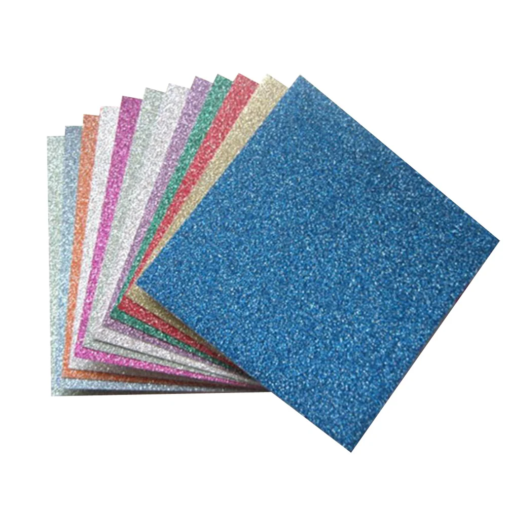 

12 Sheets Papers Practical Glitter Colorful Paper Origami Paper Hand Craft Sheets DIY Paper for Kindergaten Kids Chlidren