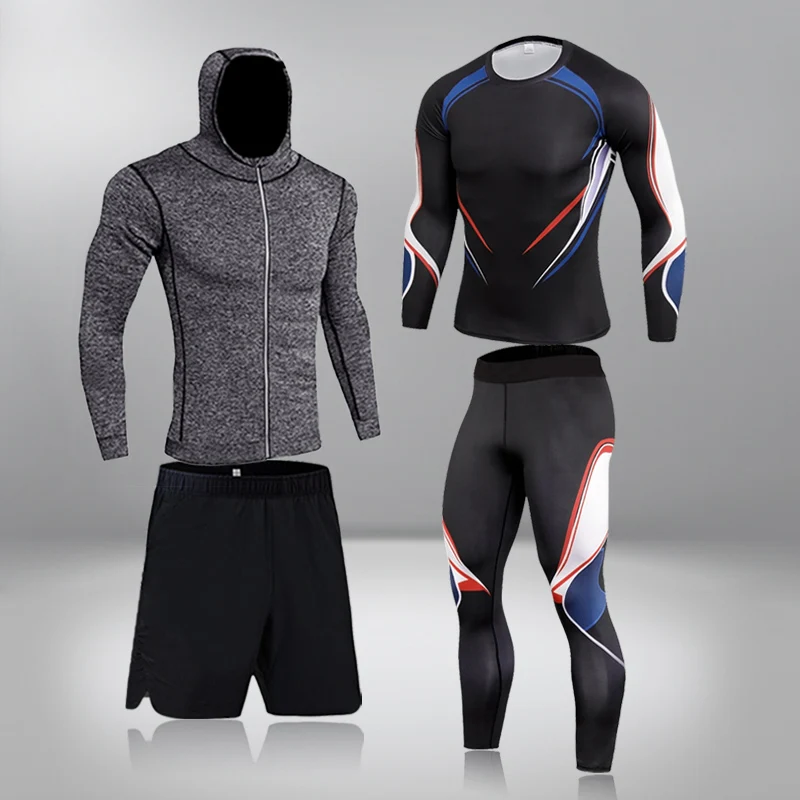 

Men's Running Sets Quick-drying Breathable Stretch Sweatpants Winter Gym Compression Men Jogging Fitness Training Sports Suits