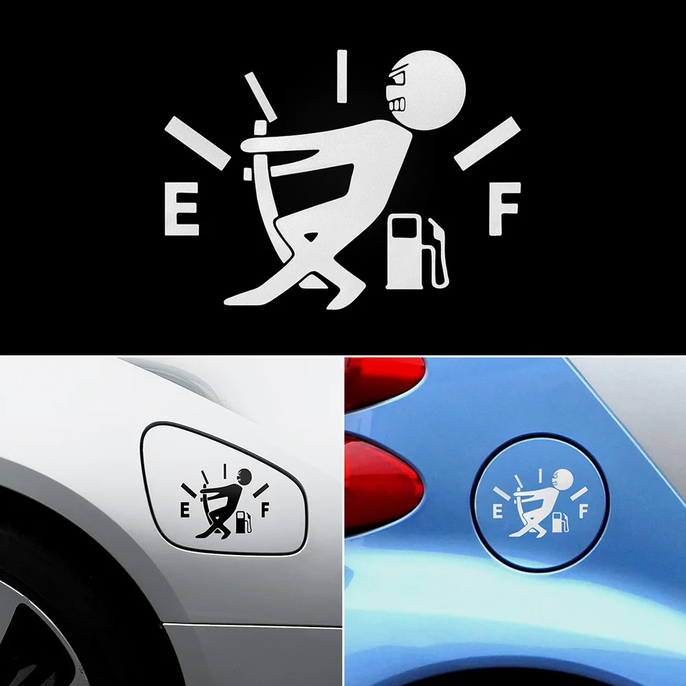 

1 Pcs Funny Car Sticker Pull Fuel Tank Pointer To Full Hellaflush Reflective Vinyl Car Sticker Decal Wholesale