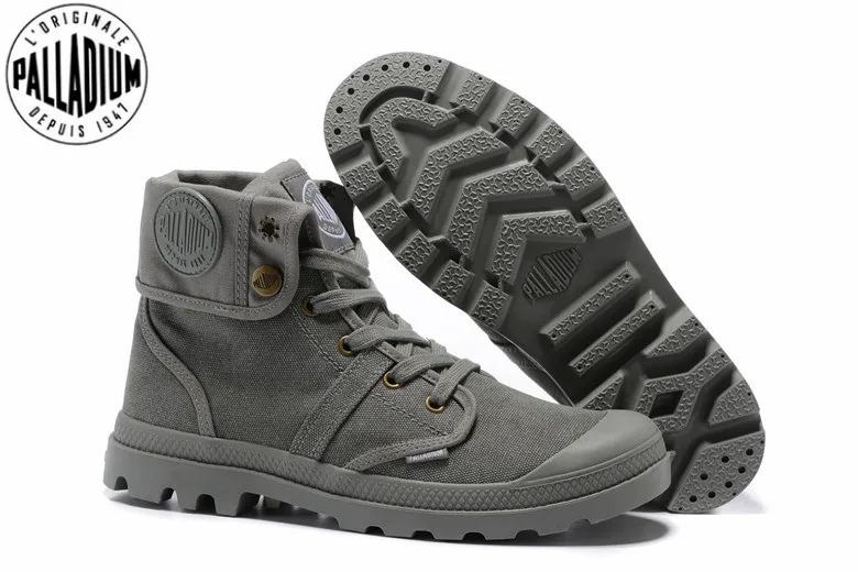 

PALLADIUM Pallabrouse All Grey Sneakers Men High-top Comfortable Military Ankle Boots Canvas Shoes Men Shoes Eur Size 39-45