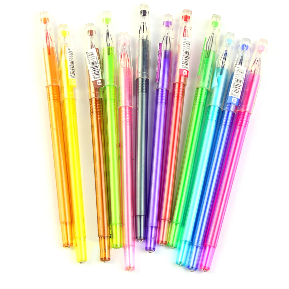 

12 Packs Color Gel Ink Pens Set 05mm Tip Range Colour Pen Kit for Colouring Books Draw Write