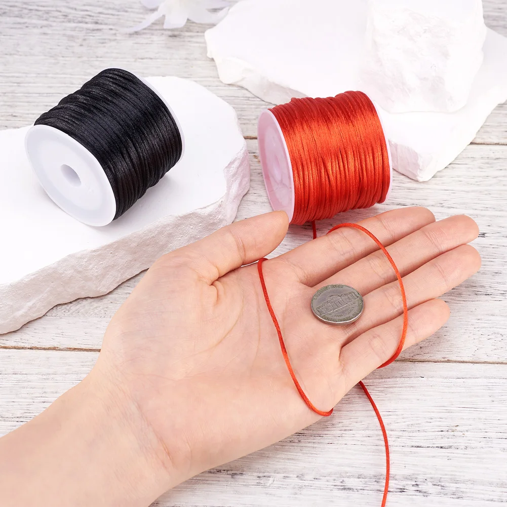 1 компл. сатиновый нейлоновый погремушечный шнур черный красный для