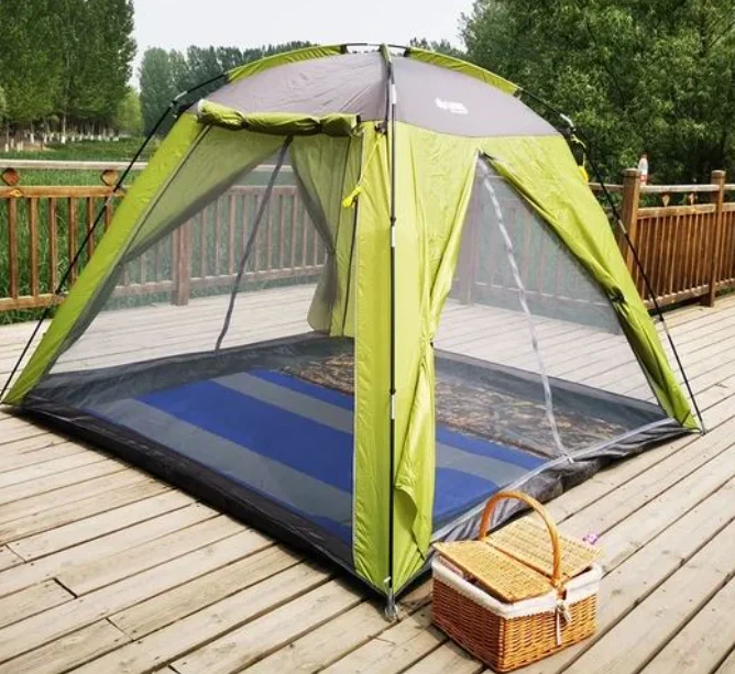 палатка туристическая двухслойная шатер для кемпинга 4 местная отдыха на природе