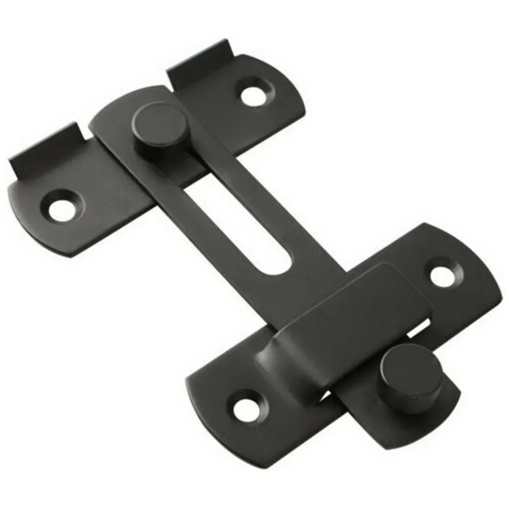 

Stainless Steel Matte Black Door Latch Locks,Bifold Slide Gate Latch Lock,Safety Door Bolt Latch Lock 4 X Screws Home Hardware