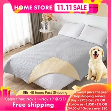 Waterproof Bedspread for King Size Bed Kids Pets Mattress Pads Washable Non-Slip Dog Pee Pads Protector Cover Dog Cats Bed Sheet