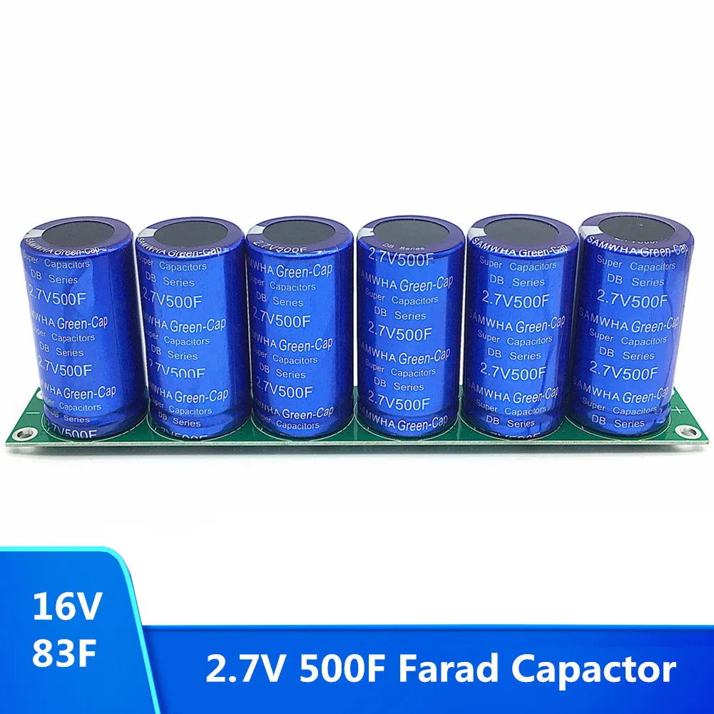 

6PCS/1Set 2.7V 500F Farad Capacitor Super Capacitor 16V 83F Automotive Super Farad Capacitor Module With Protective Board