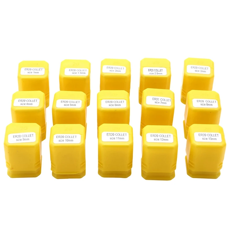 

HOT-15Pcs Er20 Spring Collet Set For Cnc Workholding Engraving Machine And Milling Lathe Tool 1-13Mm