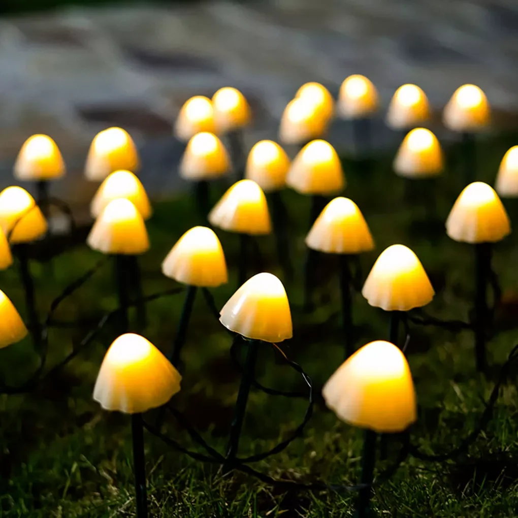 

Садовая декоративная светодиодная гирлянда на солнечной батарее, водонепроницаемый садовый светильник в виде грибов, s-Гирлянда для украше...
