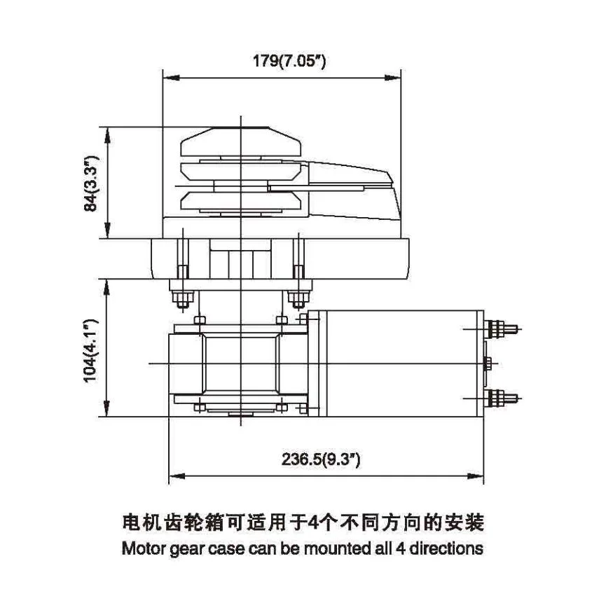 12 В 900 Вт сверхмощная высокоскоростная морская якорная лебедка ветрового стекла