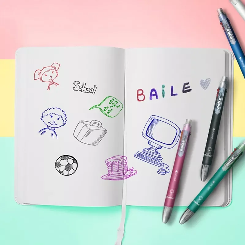 

in1 Multicolor Ballpoint Pens 5 Colors Ballpoint Pen 1 Automatic Pencil With Eraser For School Office Writing Stationery