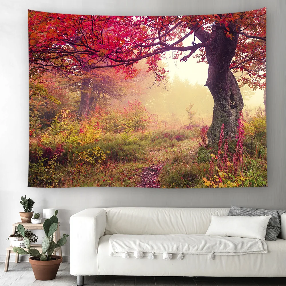 

Forest Trail Tapestry Tree Path Tapestries Wall Hangings Beautiful 3D Vision Nature Scape Tapestry for Home Decor Bedroom Dorm