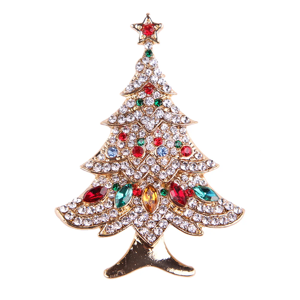 

Christmas Tree Brooch Crystal Xmas Brooch Pin Breastpin Party Jewelry Clothing Accesories Corsage Gift