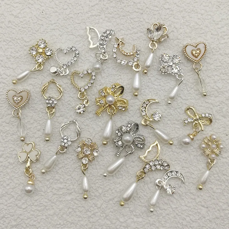 

10 шт. роскошные аксессуары для ногтей с бахромой из нового сплава Стразы с несколькими орнаментами изысканное искусственное украшение