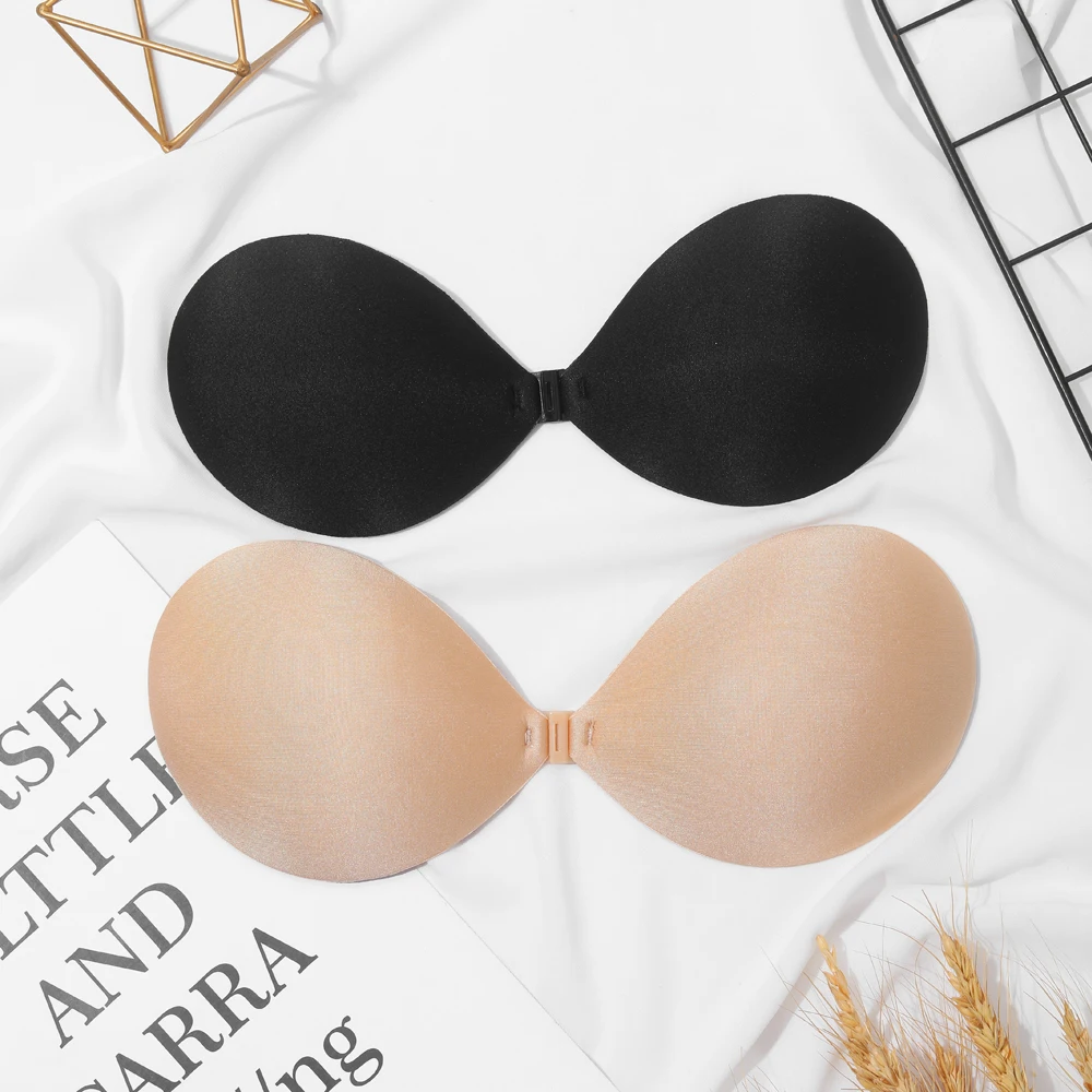 

KISS WIFE Sexy Women Bra Invisible Push Up Bra Self Adhesive Silicone Seamless Front Opening Adhesive Backless Chest Sticker