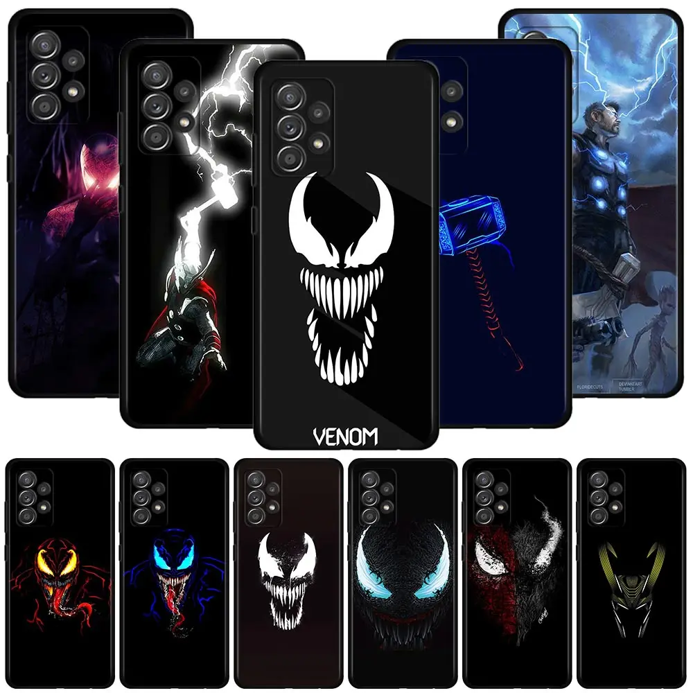 

Phone Case For Samsung Galaxy A12 A51 A52 A73 A72 A53 Cover A23 A71 A32 A21s A22 A02s Silicon Funda Venom Marvel Marvel Mark