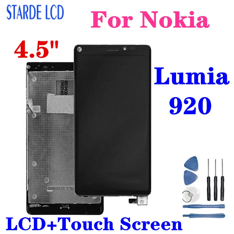 

For Nokia Lumia 920 LCD Display Touch Screen with Frame Black For Nokia Lumia 920 Display Digitizer Replacement No Dead Pixels
