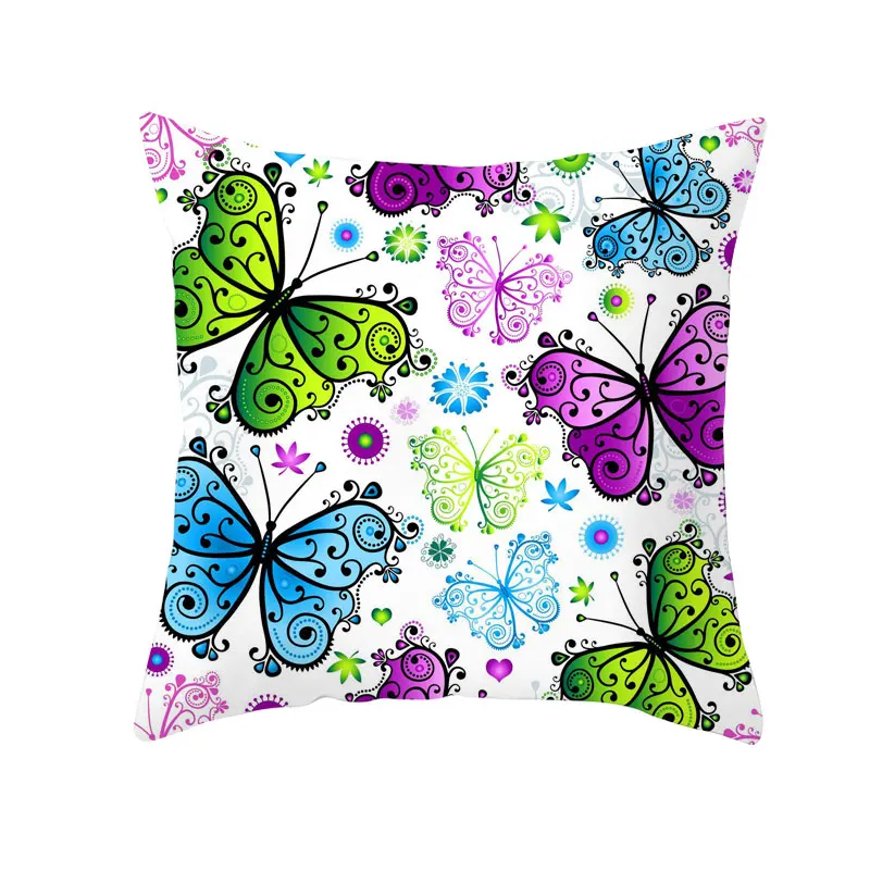

Butterfly Pattern Throw Pillow Case Colorful Butterfly Pillowcase Decorative Pillowcases Pillow Case Cover kussensloop almohada