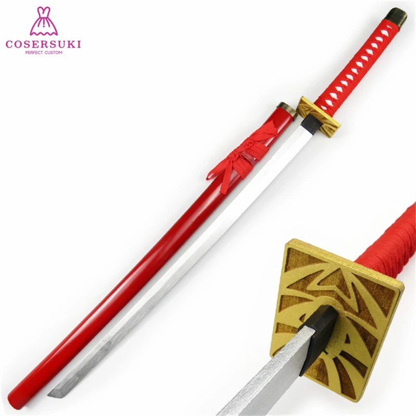 

High Quality Bleach Kurosaki Ichigo Zanpakutou Katana Prop Samurai Sword Weapon Wooden Blade 120CM Cosplay Prop