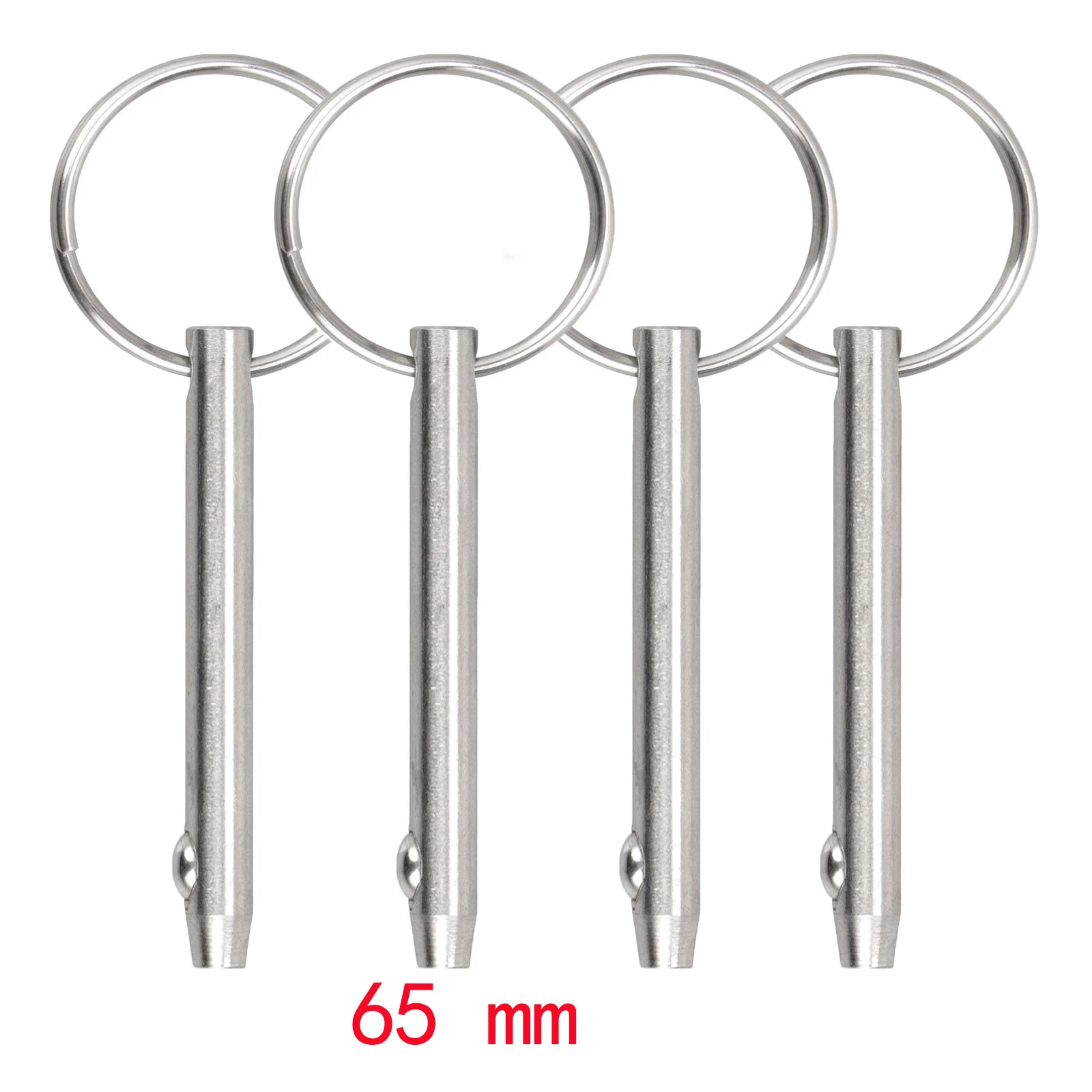 Quick Release Pin Bimini Top Pin 316 Ss , Total Length 2.56 Inch(65mm), Diameter 0.25 Inch(6.3mm),  Optional 4 or 10