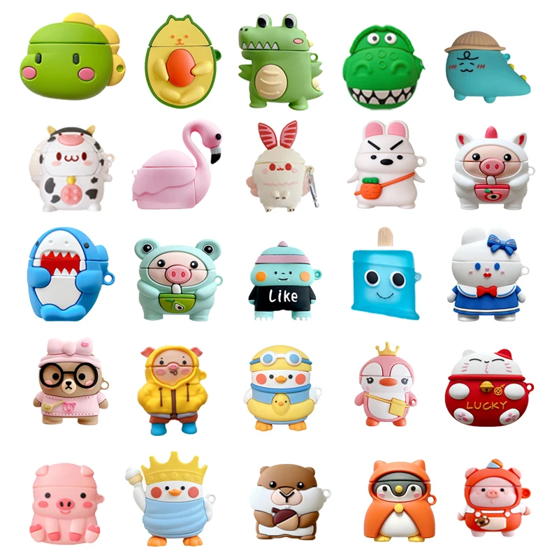 

Креативный 3D чехол с милыми животными, коровой, свиньей, чехол для Airpods 2, 3 Pro, 1, силиконовый чехол с утиным медведем для AirPods, чехол для телефон...