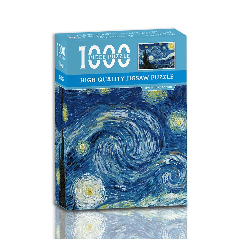 

New Colorful Puzzle 1000 Pieces Mini Van Gogh Series Pattern 12 Styles Paper Jigsaw 0.3kg 380x260mm Fidget Toys Items Wholesale