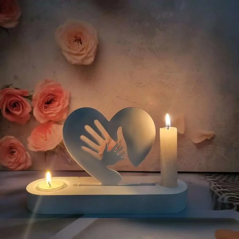 N0HB Силиконовые формы Большие руки в маленьких ручных подсвечниках Жестовые для