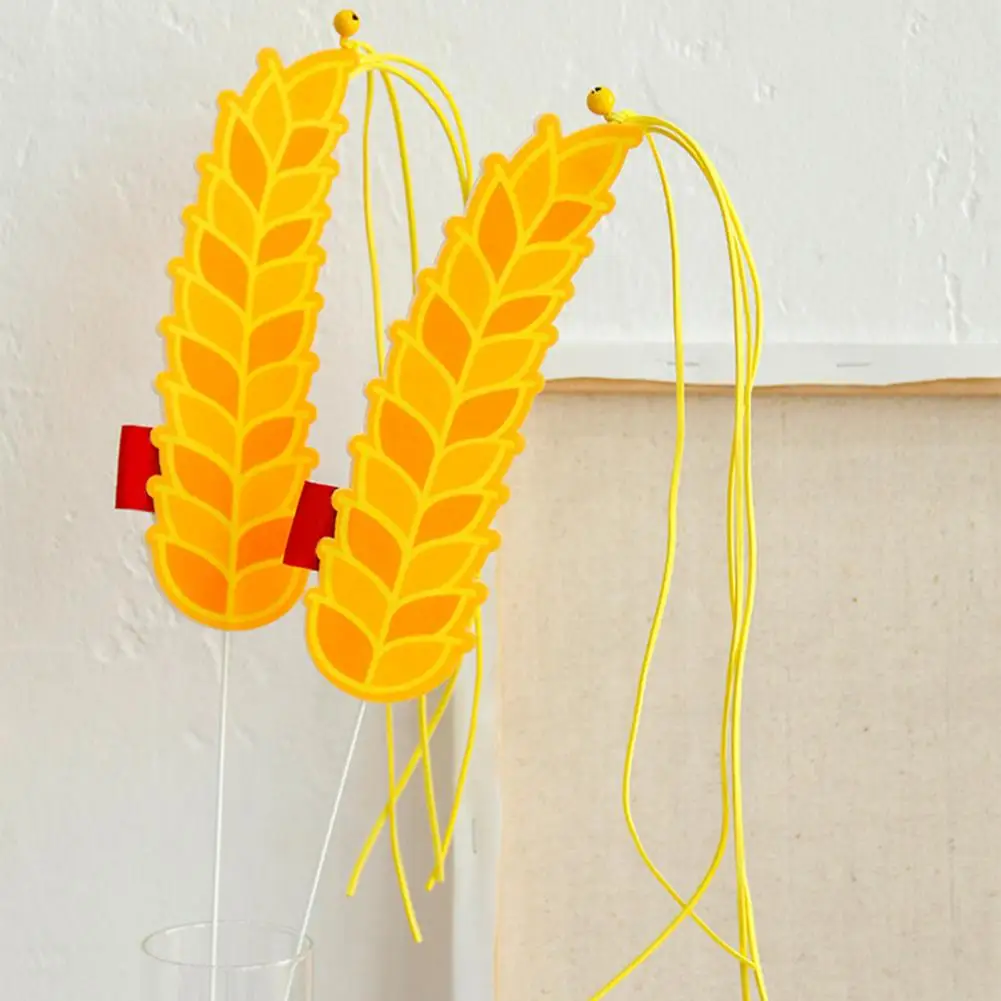 

Interesting Wheat Ears Shape Pet Cat Kitten Tassel Wand Cat Interactive Toy Solid Wood Handle Relieve Boredom