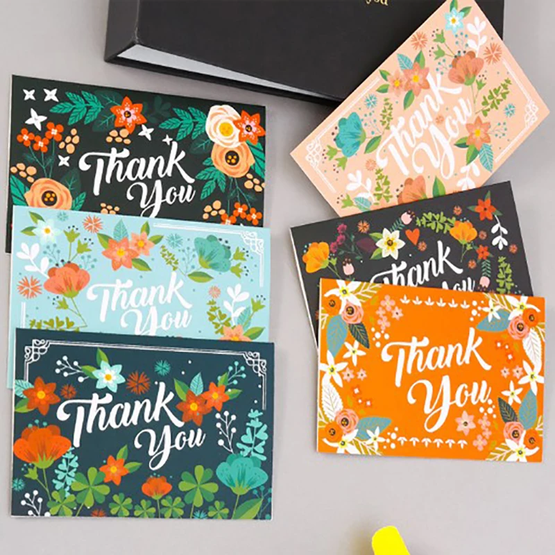 6 шт. спасибо открытка животные цветы для праздника пожелания поздравительная