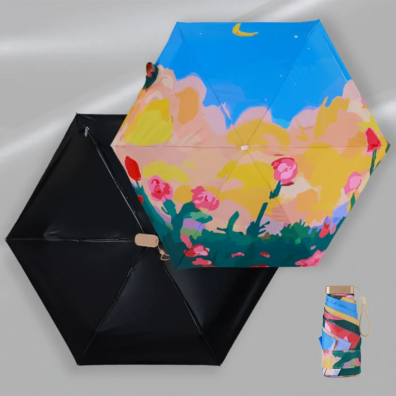 

Складной зонт с цветочной росписью