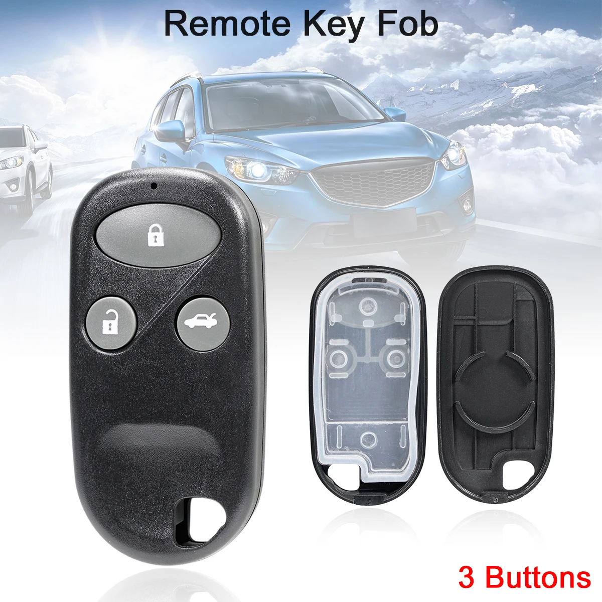

3 Buttons Case Keyless Entry Remote Key Fob Shell for Honda Civic CRV Accord Jazz 2003 2004 2005 2006 2007 2008 2009 2010 2011