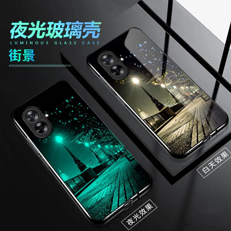 Светящийся чехол из закаленного стекла для телефона iPhone 16 Pro Max Plus светящийся в