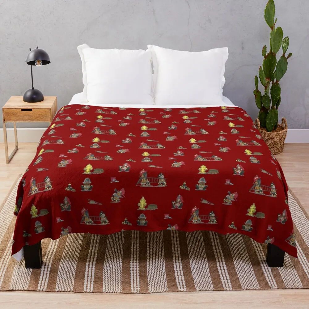 

Fireman Hobb Nobbs mini Print Throw Blanket Throw And Blanket