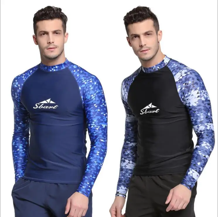 Гребной лодка Rashguard мужской костюм для серфинга и дайвинга плавательные рубашки