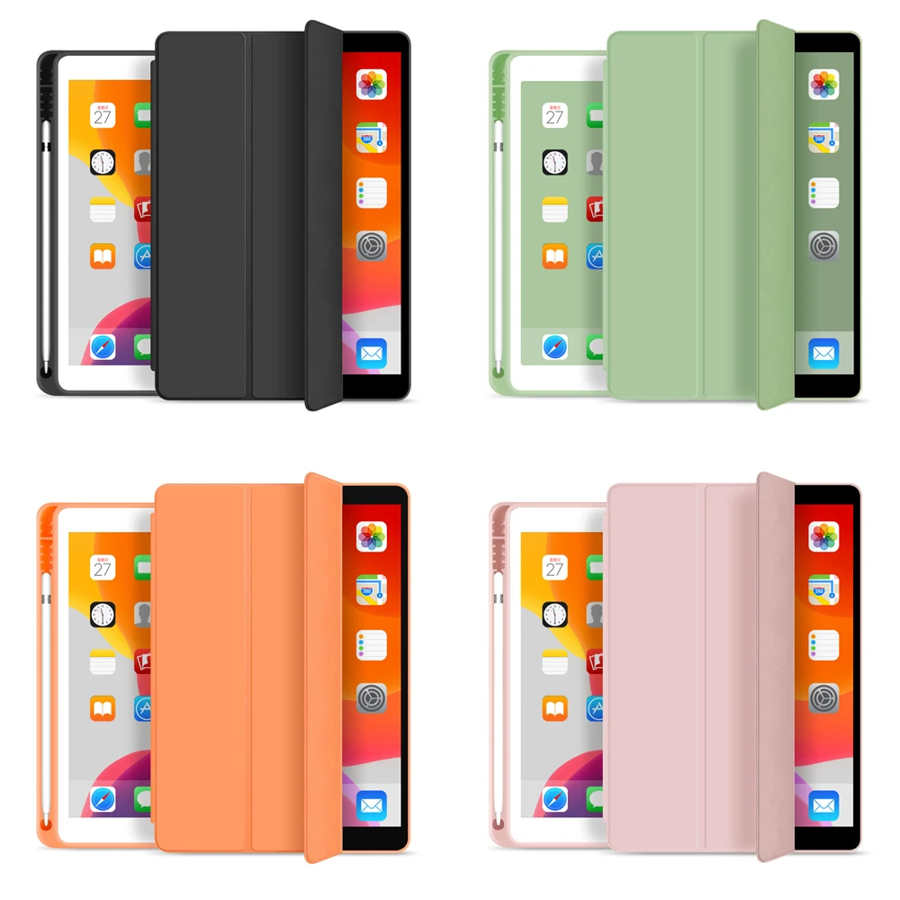 

For iPad 2019 Mini 5 10.2 Air 3 10.5 2018 9.7 6th Gen Smart Case with pencil Holder for iPad 2020 Pro 11 Air 4 10.9 Cover Funda