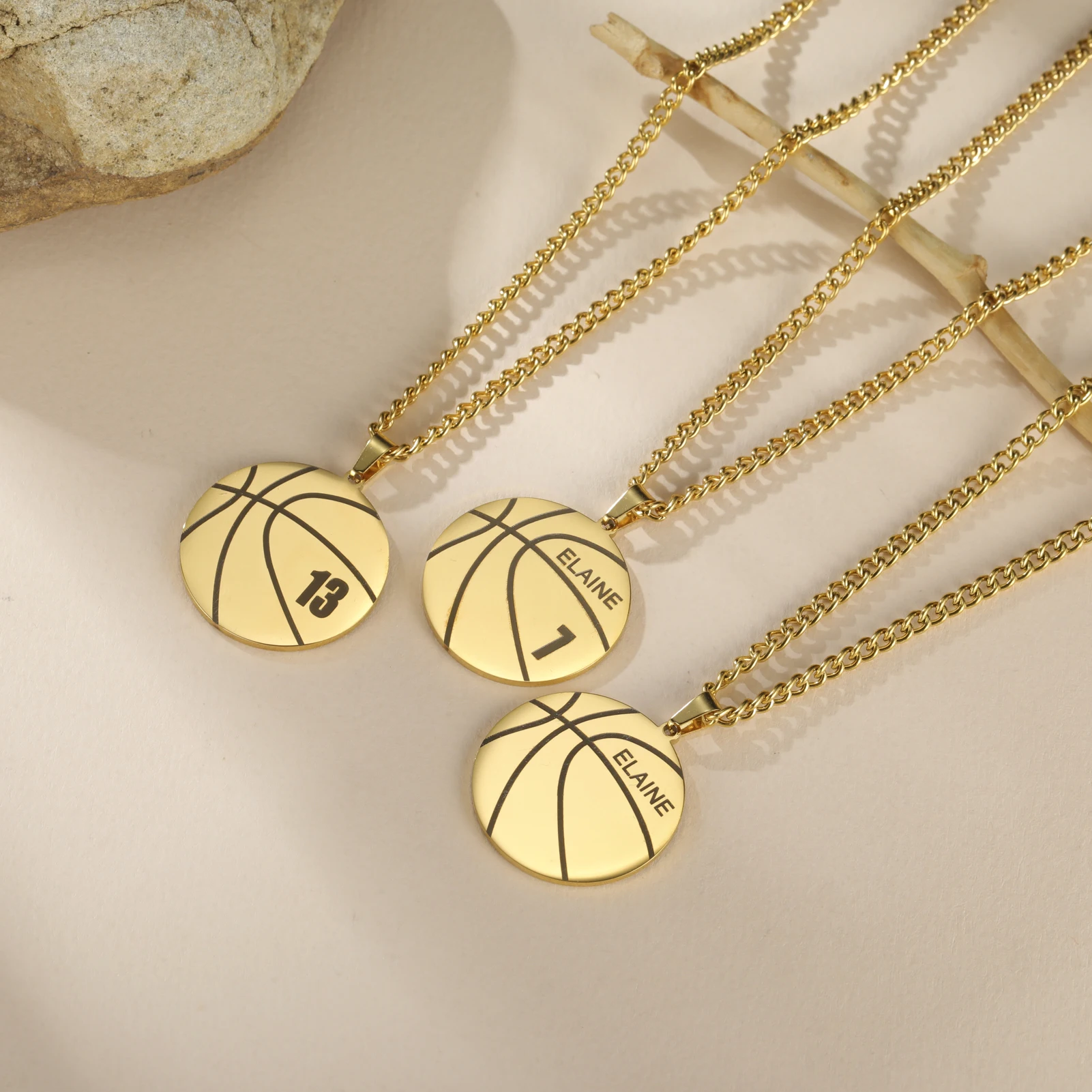 Lemegeton Ожерелье для баскетбола с именем на заказ ювелирные изделия из нержавеющей