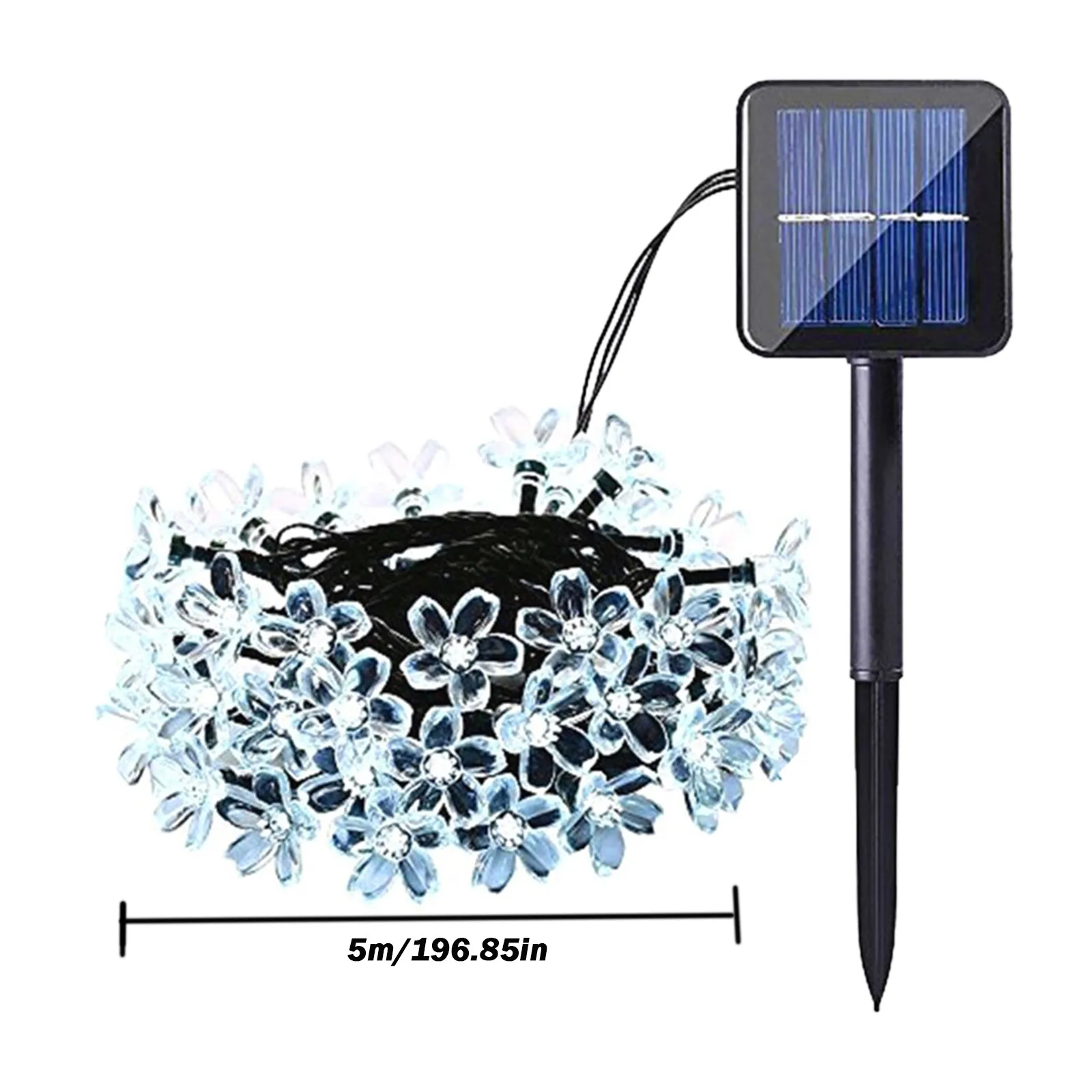 

Flower Peach Flashing Light Led String String Garden Shape Blossoms Decoration Solar Light Metal Yard Flowers Outdoor And Garden