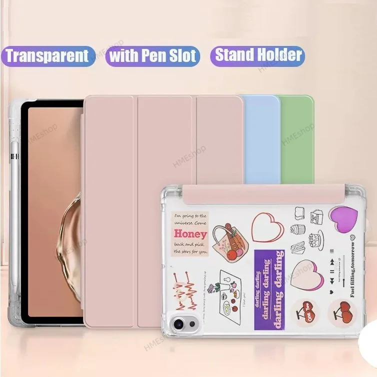 Transparent Pencil Holder Case For Huawei Matepad SE 10.4 2023 2022 2020 SE 10.1 T10S T10 Pro 10.8 11 Stand Leather Soft Cover
