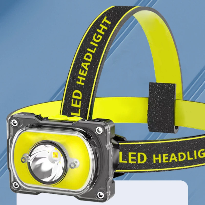 New LED Headlamps Dual Light Source Glare Headlight Outdoor Waterproof Night Fishing Maintenance Cycling Night Running Hunting