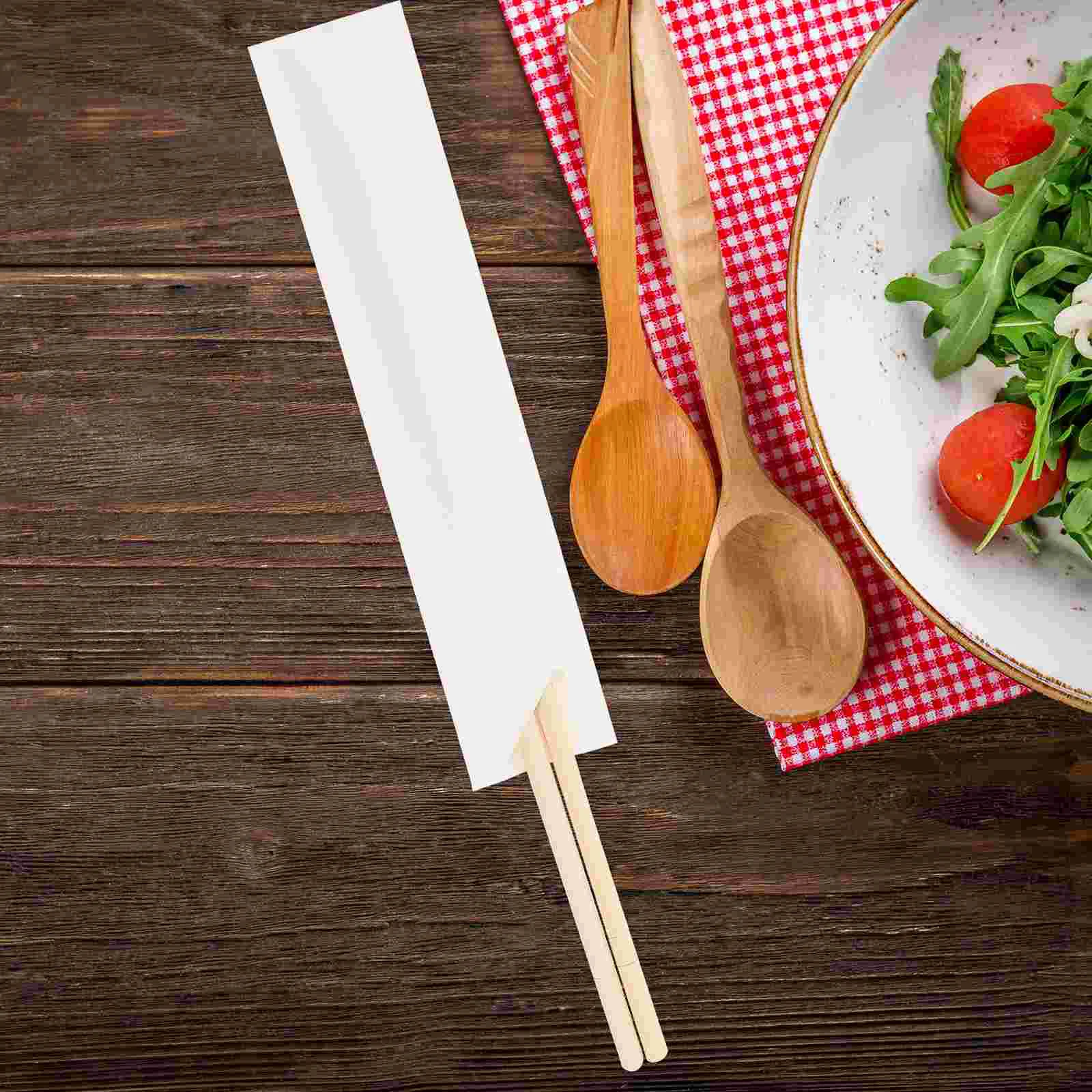 

Chopstickspaperholder Sleeve Flatware Sleeves Wrapping Cutlery Disposable Pockets Pouch Utensil Silverware Spoon Chopstick Hotel