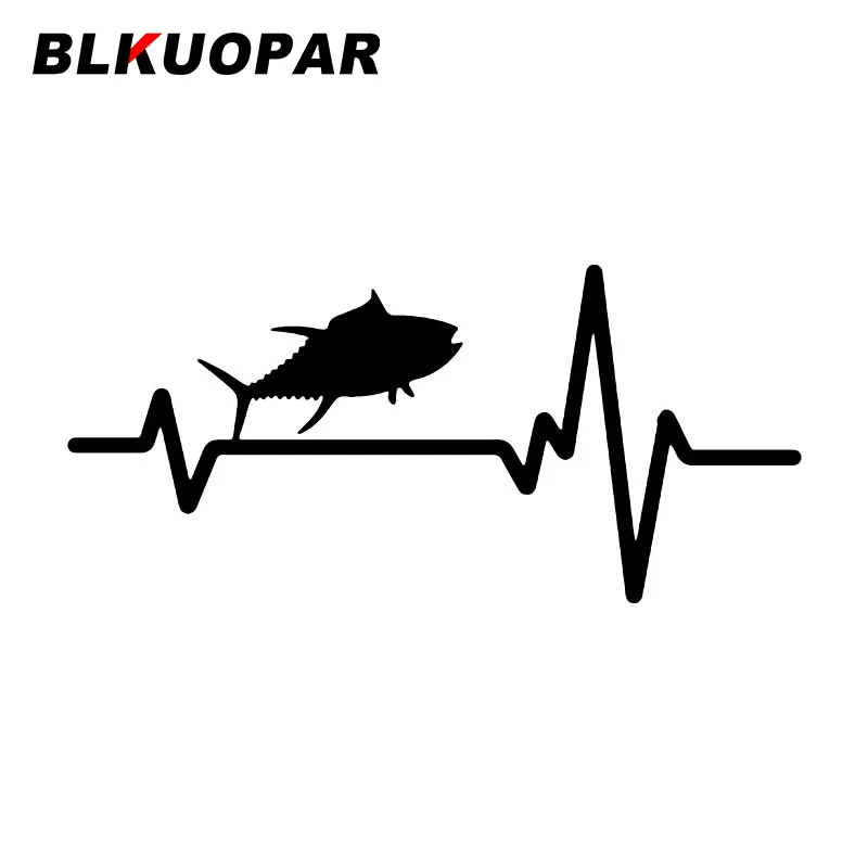 

BLKUOPAR Heart Beat Line Fish Car Stickers Anime Personality Decal Sunscreen Air Conditioner Graphics Car Styling Waterproof