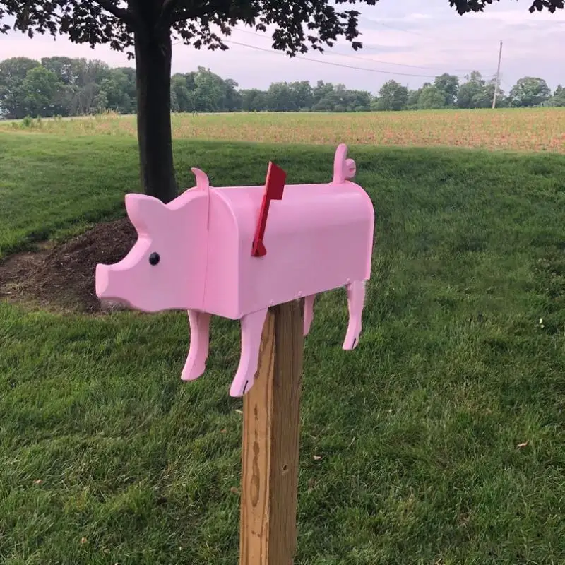 

Metal Outdoor Animal Mailbox Ornaments Weatherproof Farm Animal Mailboxes Outside Garden Crafts Home Decoration