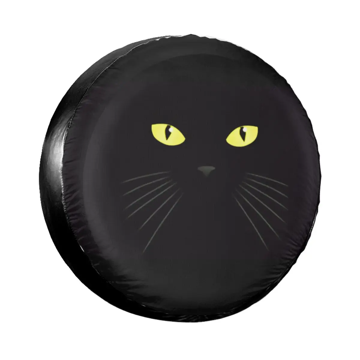 

Custom Spooky Black Cat Eyes Spare Tire Cover for Jeep Hummer Pet Lovers Car Wheel Protectors 14" 15" 16" 17" Inch