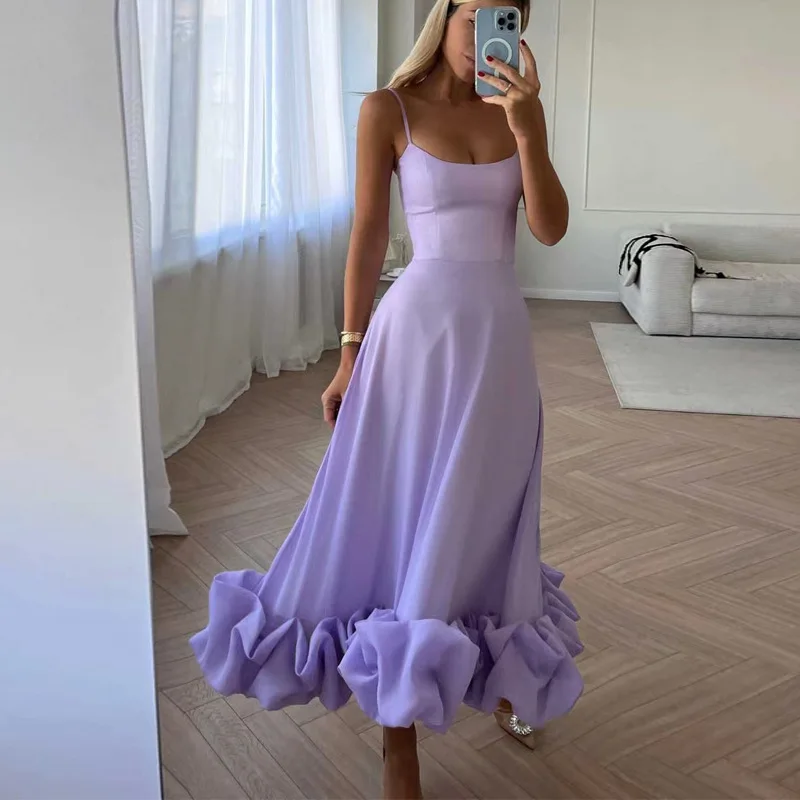 

2023 European And American Women's Suspender A-line Flower Large Skirt Evening Dress Dress