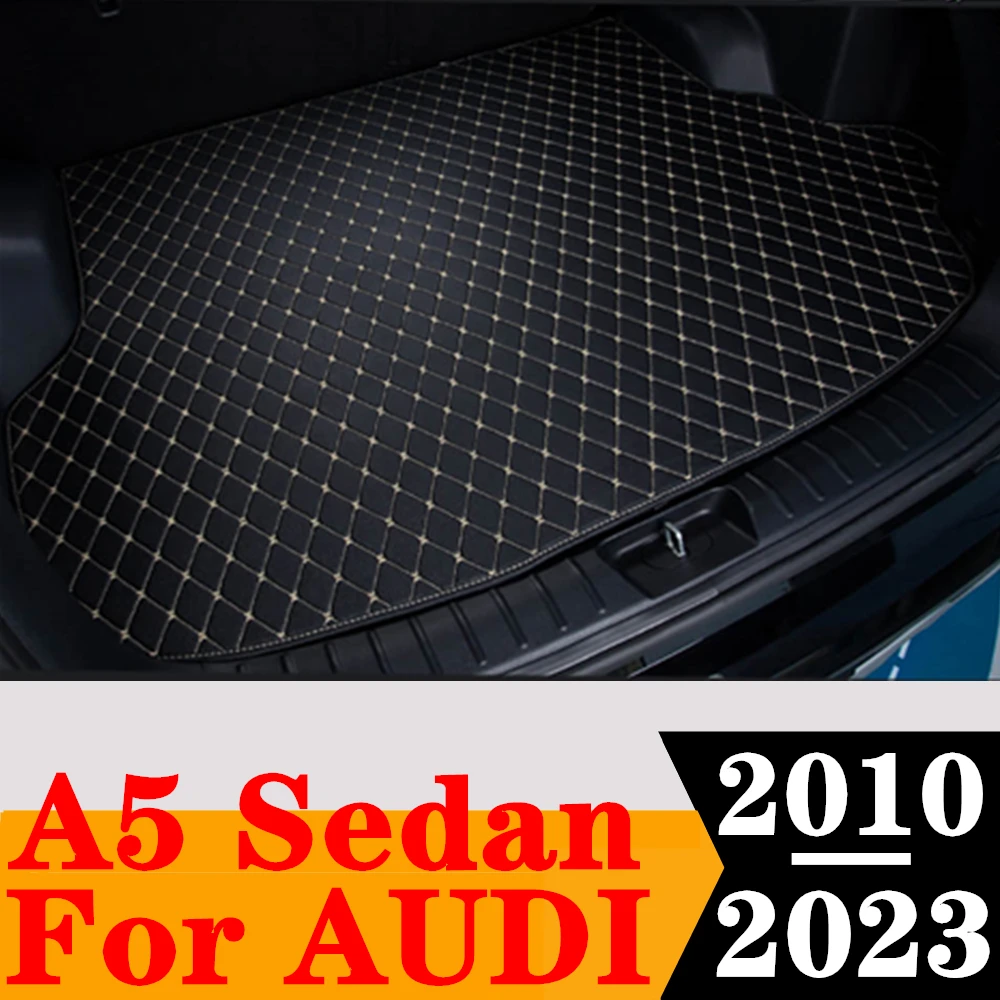 

Sinjayer Car AUTO Trunk Mat ALL Weather Tail Boot Luggage Pad Carpet Flat Side Cargo Liner Cover Fit For AUDI A5 Sedan 2010-2023