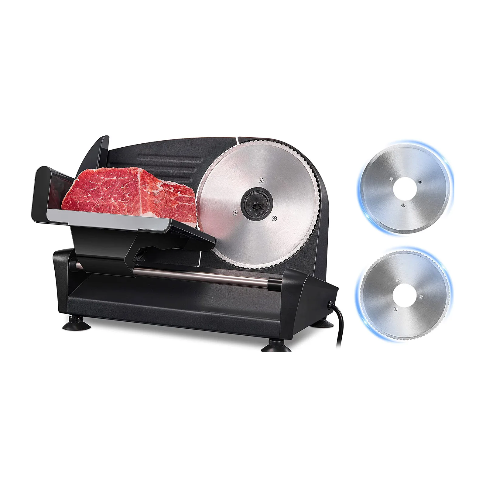 

200W Electric Meat Slicer Slicer Commercial Cut Meat Household Frozen Lamb Roll Beef Slicer Bread Ham Adjustable Thickness