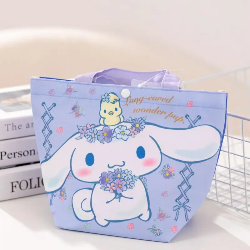 

Cute Anime Sanrios Cinnamoroll Kuromi Hangyodon Pochacco Large Capacity Portable Handbag Waterproof Bento Bag Canvas Storage Bag