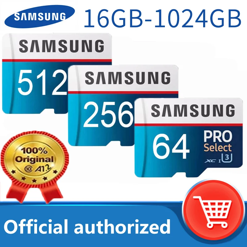 

Original SAMSUNG Memory Card Memory Card 64GB/128GB/256GB/512GB SDXC Micro SD/TF Flash Cards MicroSD UHS-1 For Phone/Camera