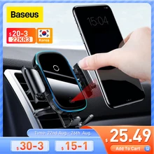 Baseus Car Phone Holder 15W QI Wireless Charger for iPhone 11 Xiaomi Samsung Car Mount Infrared Fast Wireless Charging Charger