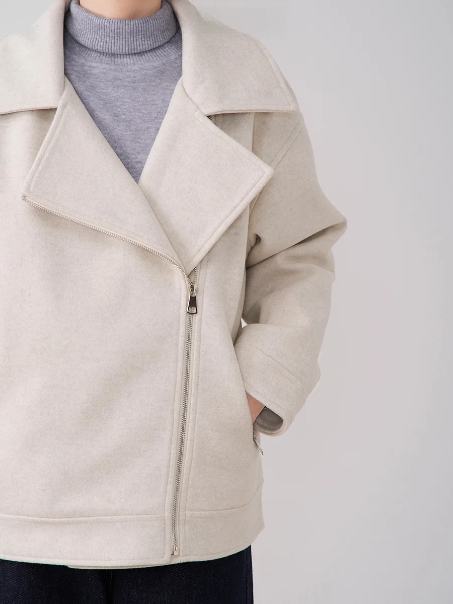 Hanada Showcase Htmeme Love Stars ~ Стеганая утолщенная шерстяная куртка на молнии с лацканами